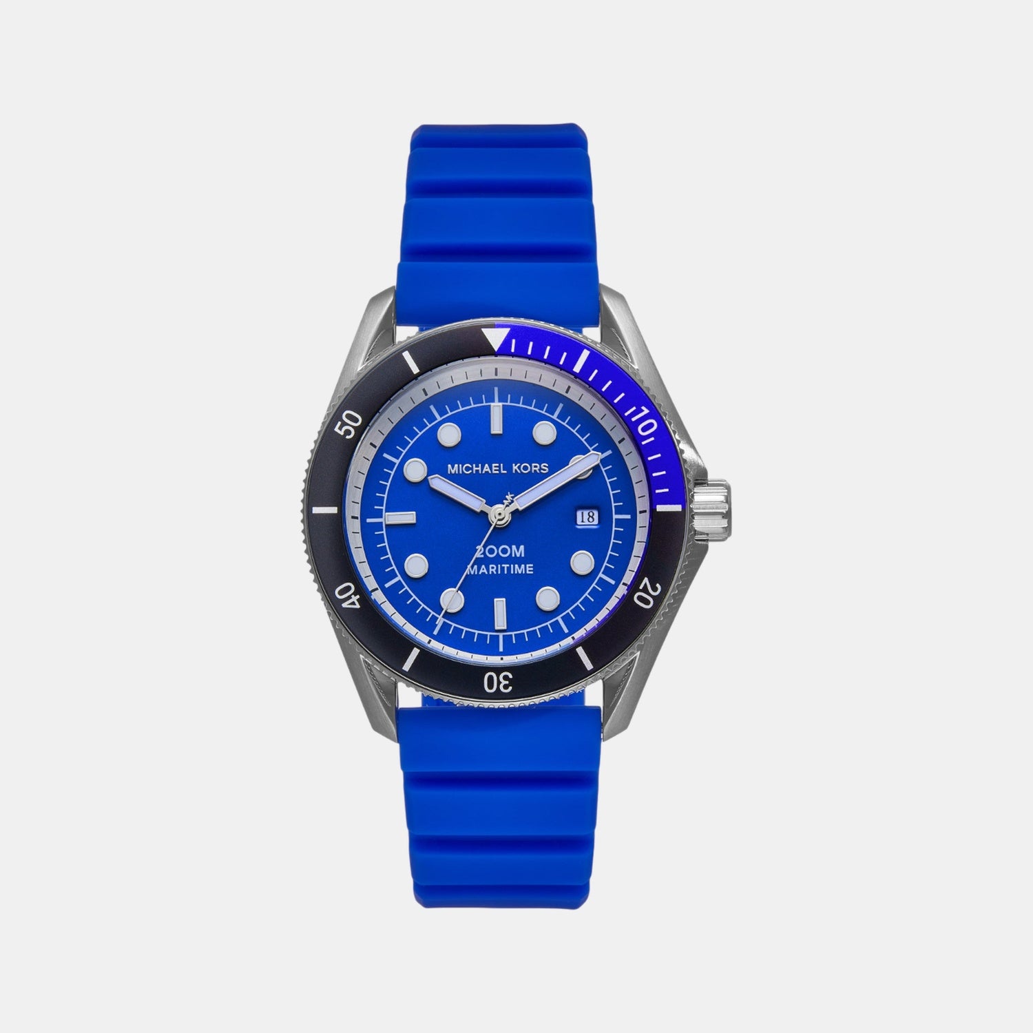 Maritime Men Quartz Blue Dial Analog Silicone Watch MK9156