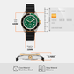 Men Quartz Green Dial Analog Silicone Watch MK9158