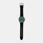 Men Quartz Green Dial Analog Silicone Watch MK9158