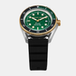 Men Quartz Green Dial Analog Silicone Watch MK9158