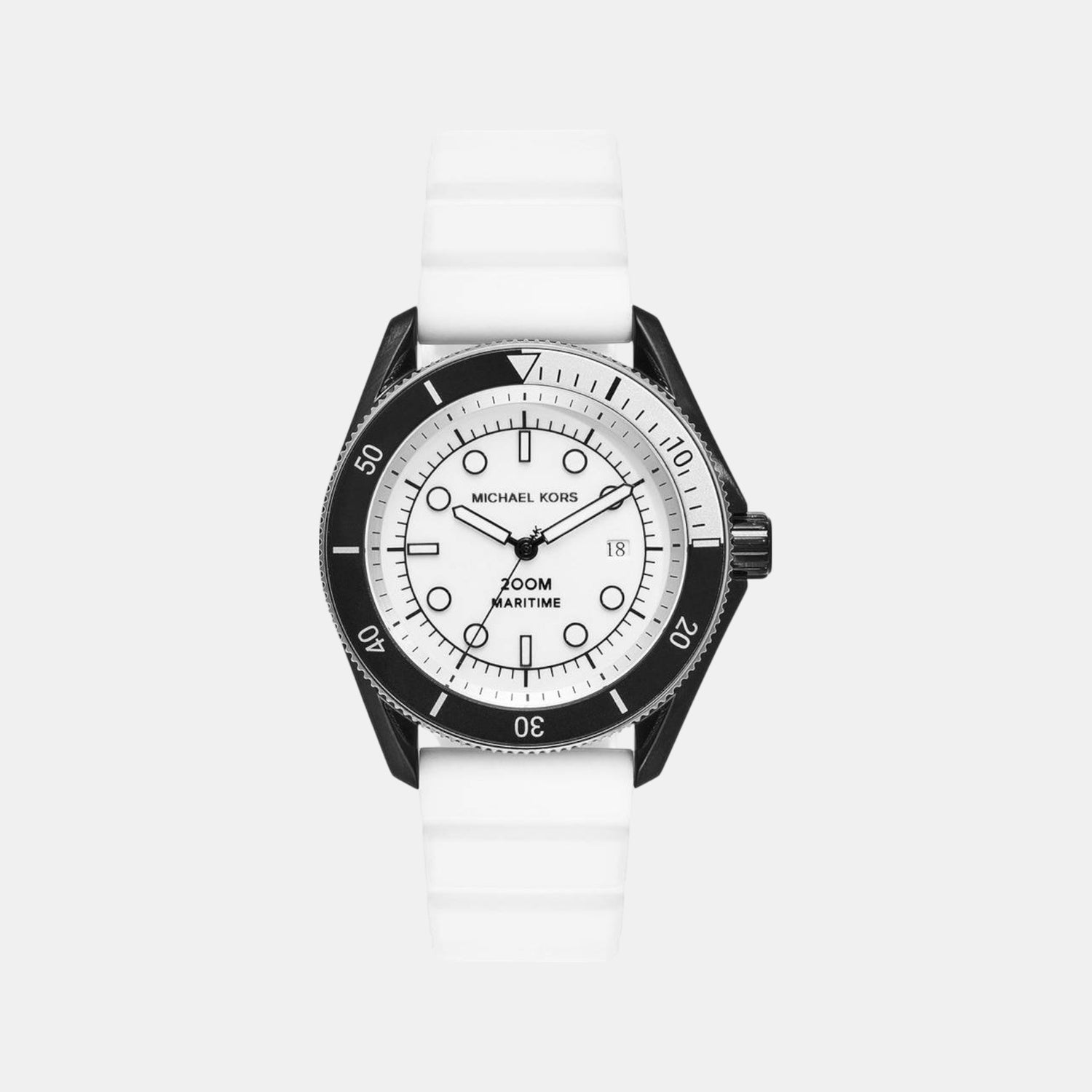 Maritime Men Quartz White Dial Analog Silicone Watch MK9159