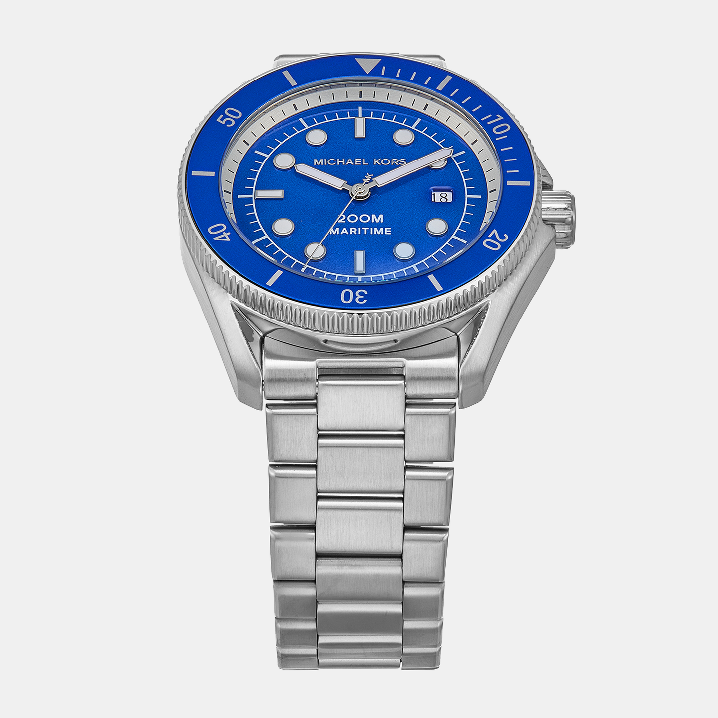 Men Quartz Blue Dial Analog Stainless Steel Watch MK9160