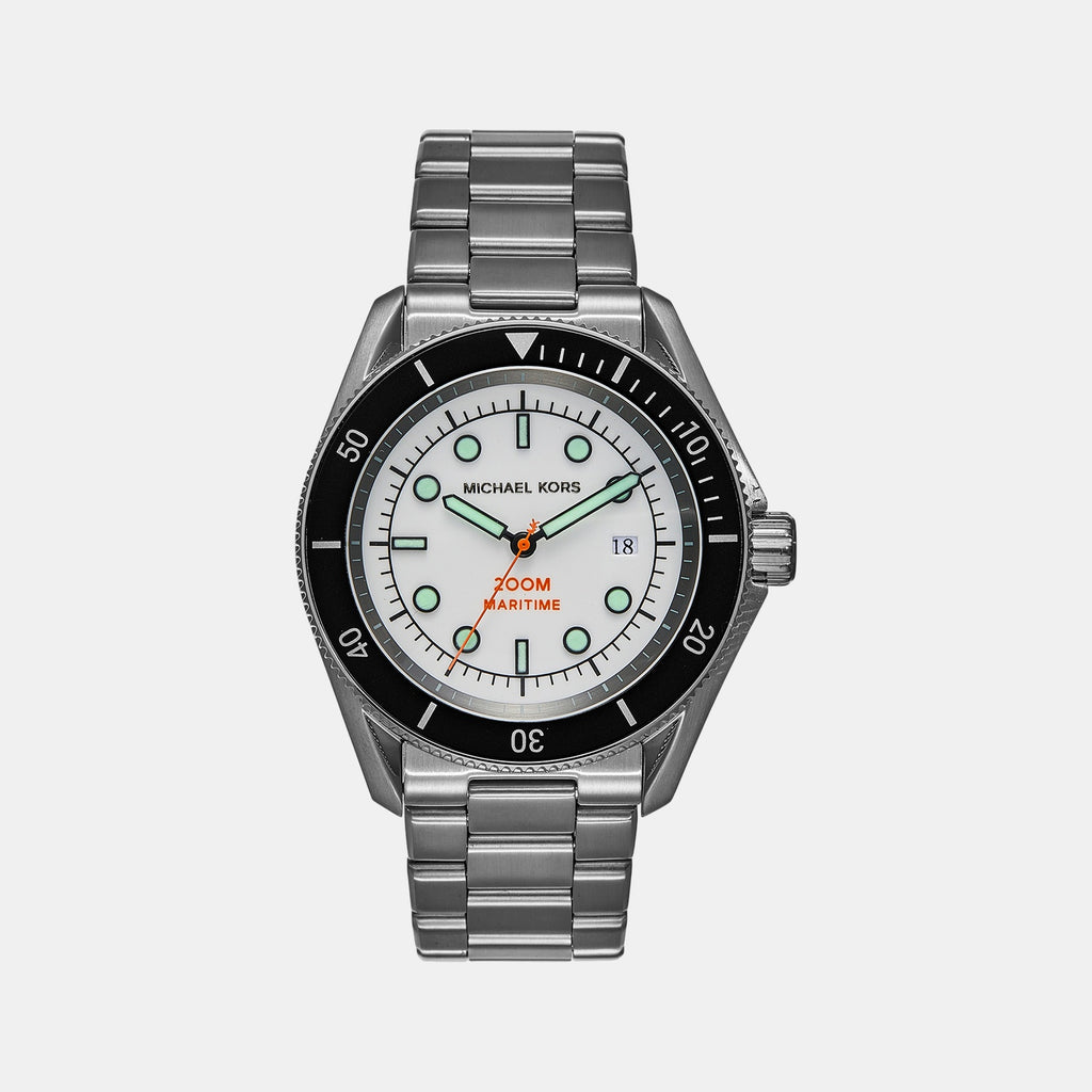 Maritime Men Quartz White Dial Analog Stainless Steel Watch MK9163