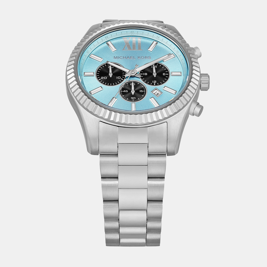 Michael Kors Men Round Black, Blue watch