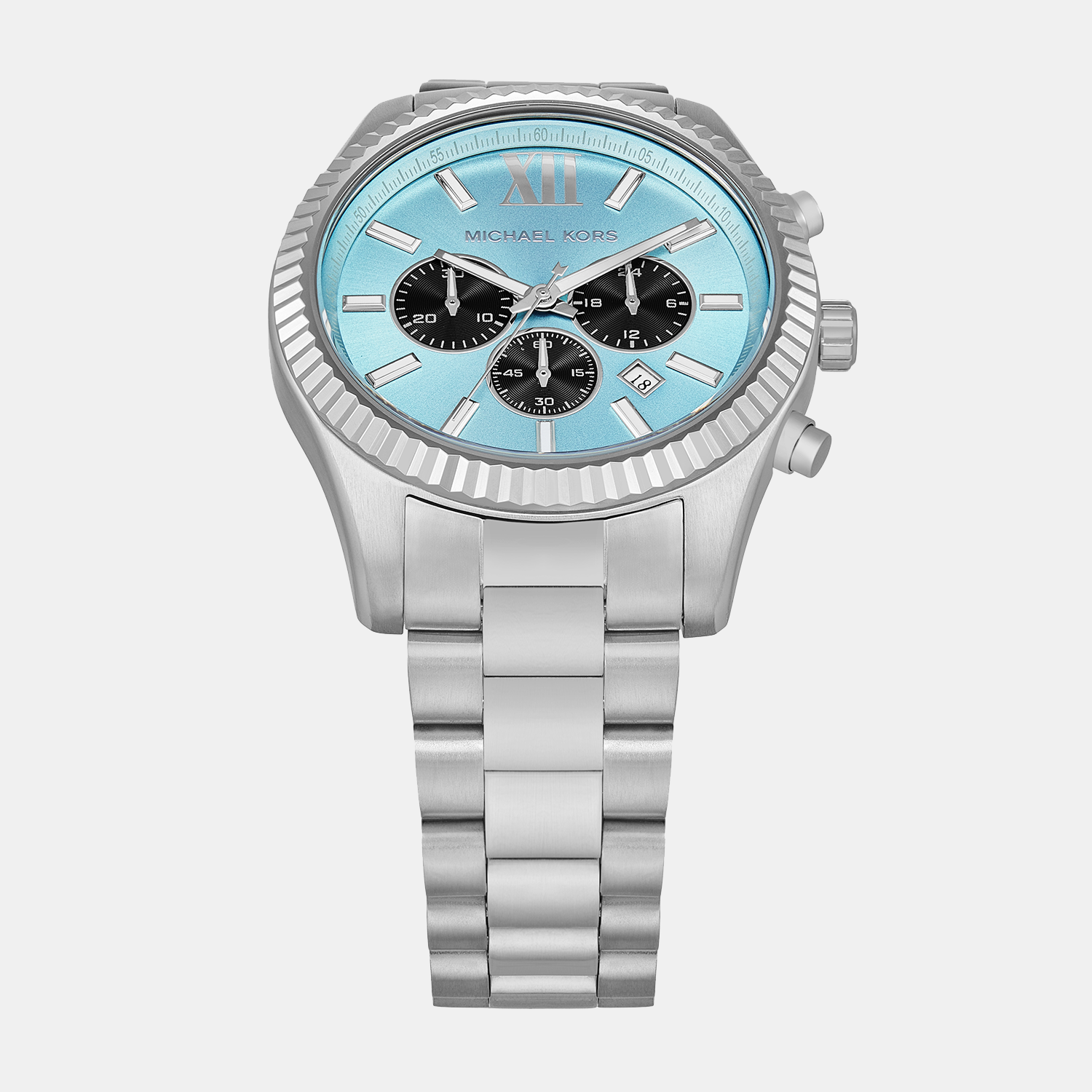 Michael Kors Men Round Black, Blue watch