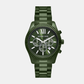 Men Quartz Green Dial Chronograph Stainless Steel Watch MK9166