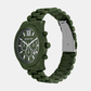 Men Quartz Green Dial Chronograph Stainless Steel Watch MK9166