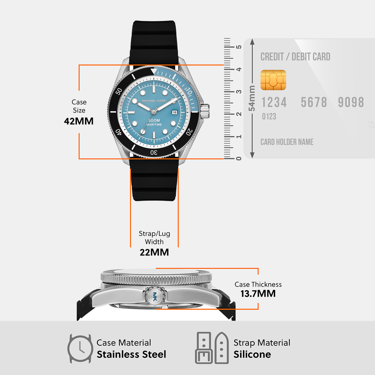 Michael Kors Silicone Blue watch