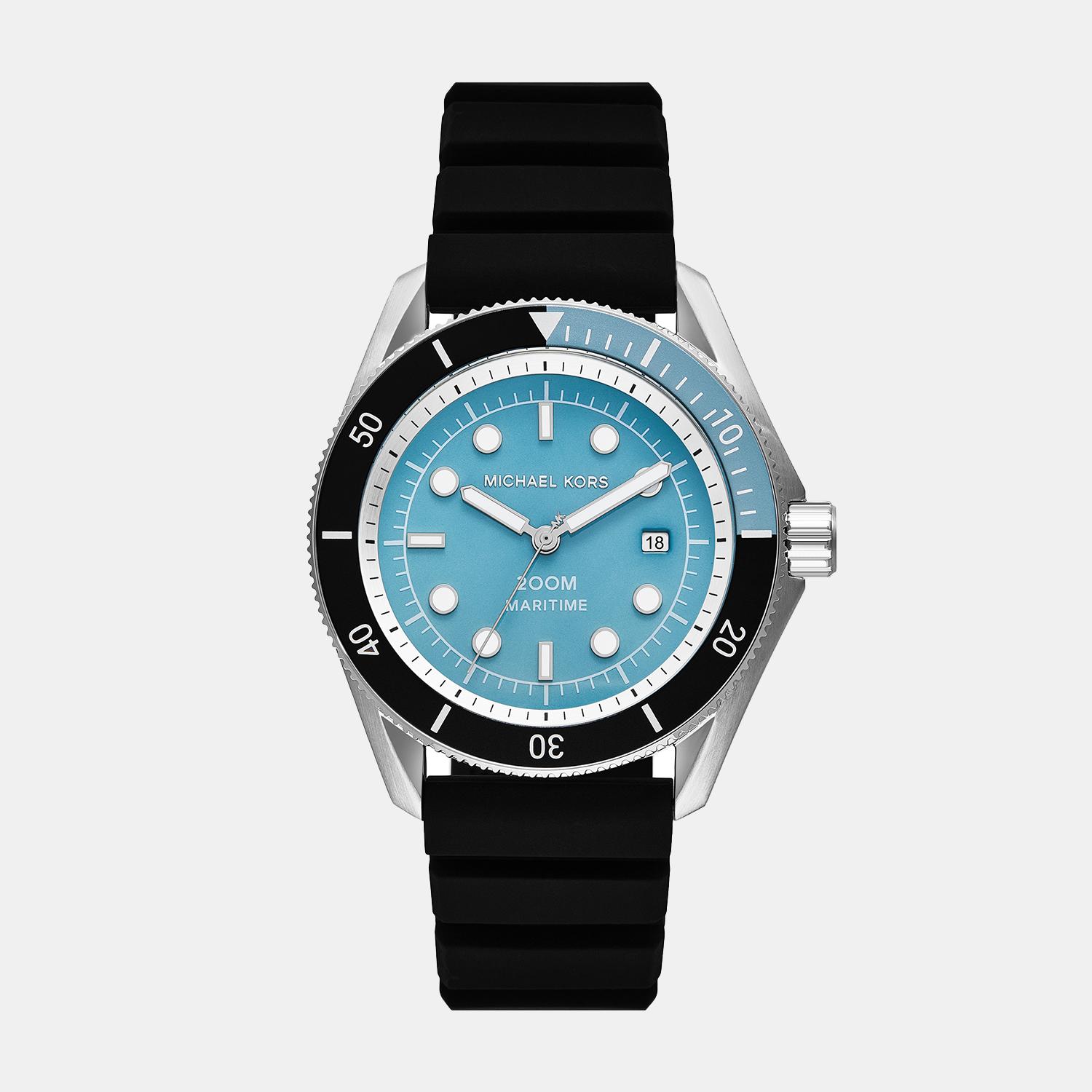 Men Quartz Blue Dial Analog Silicone Watch MK9167