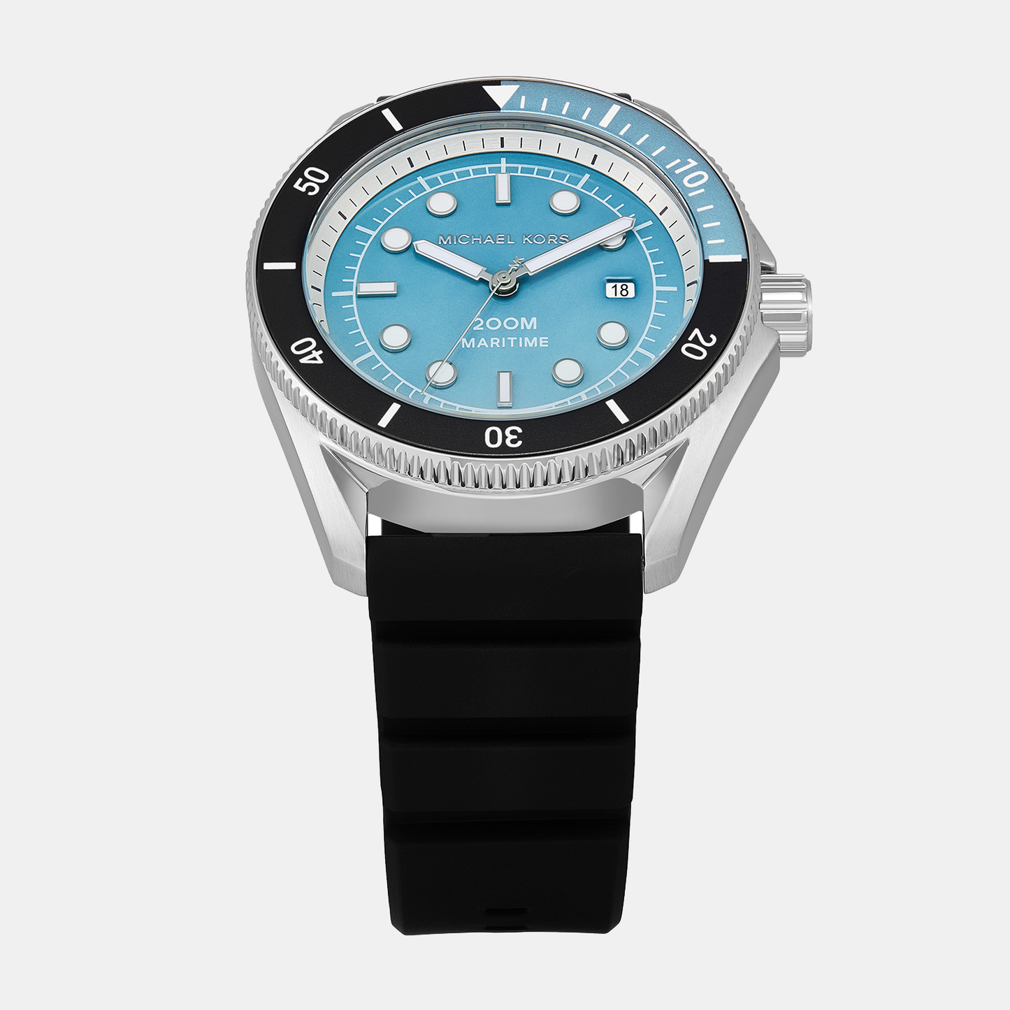 Men Quartz Blue Dial Analog Silicone Watch MK9167