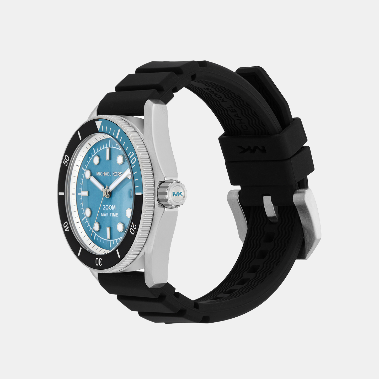 Men Quartz Blue Dial Analog Silicone Watch MK9167