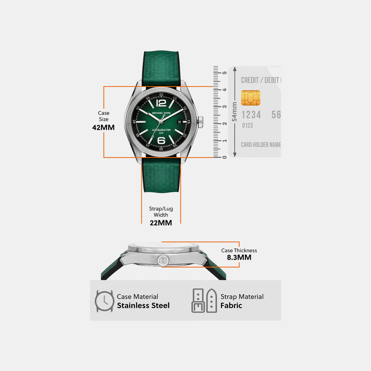 Accelerator 2 Men Quartz Green Dial Analog Fabric Watch MK9173
