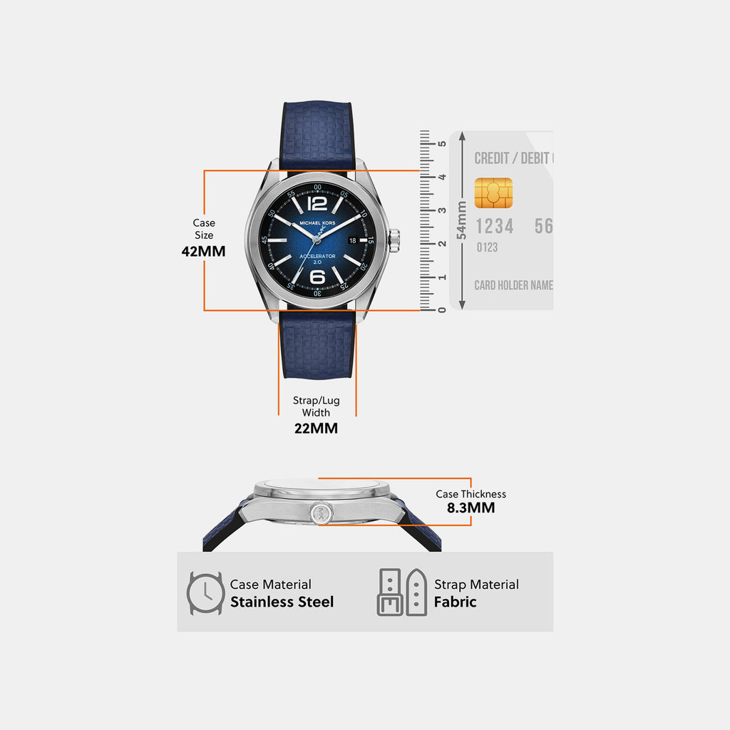 Accelerator 2.0 Men Quartz Blue Dial Analog Silicone Watch MK9174