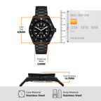 Maritime Men Quartz Black Dial Analog Stainless Steel Watch MK9181