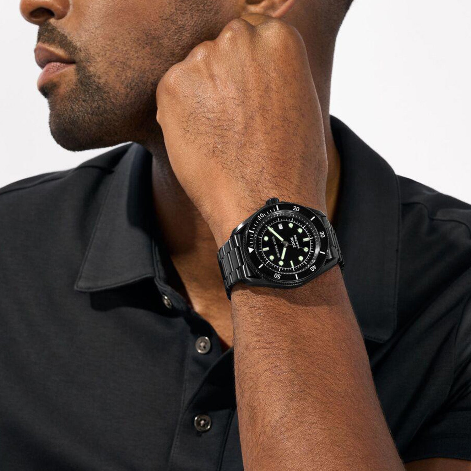 Maritime Men Quartz Black Dial Analog Stainless Steel Watch MK9181