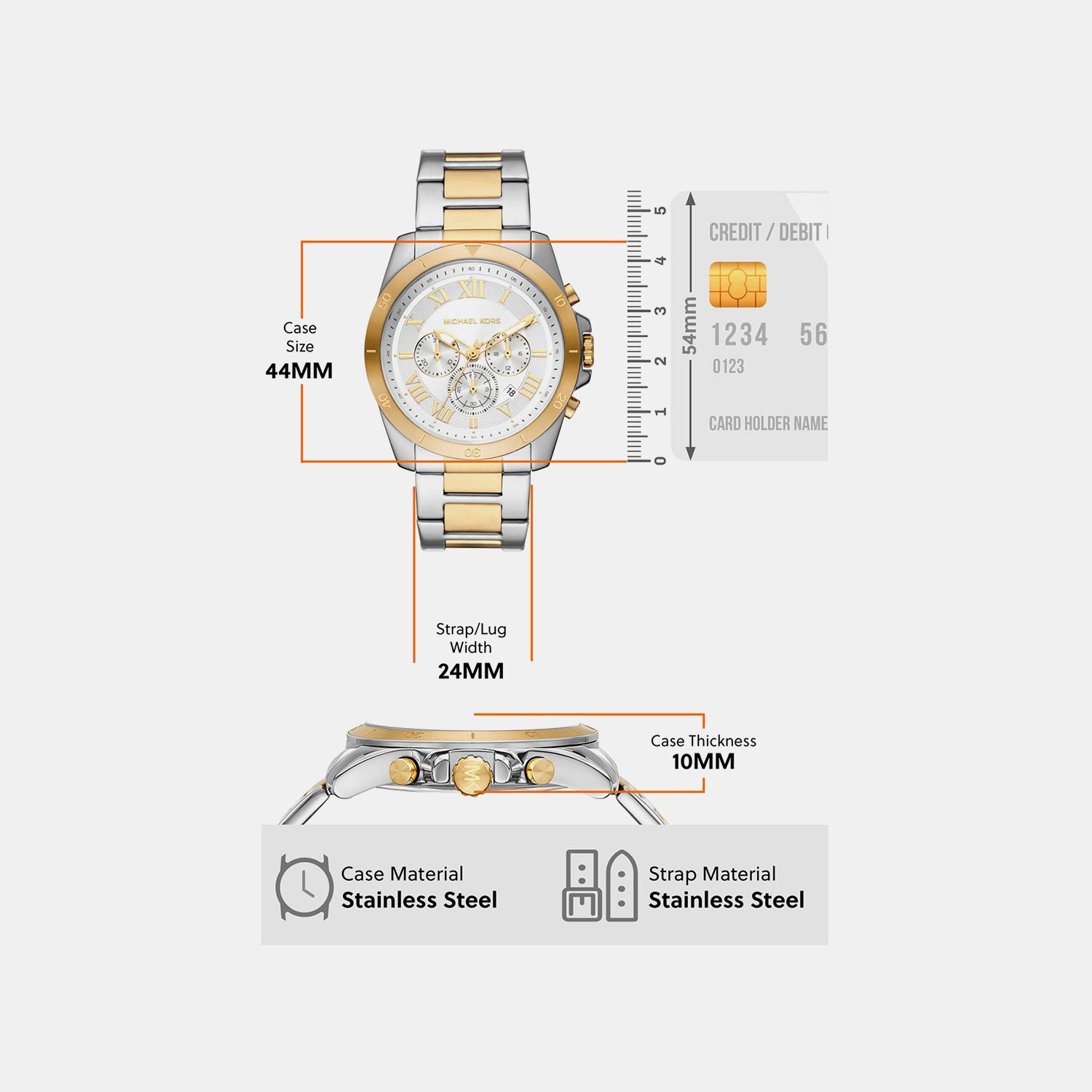 Alek Men Quartz Silver Dial Chronograph Stainless Steel Watch MK9183