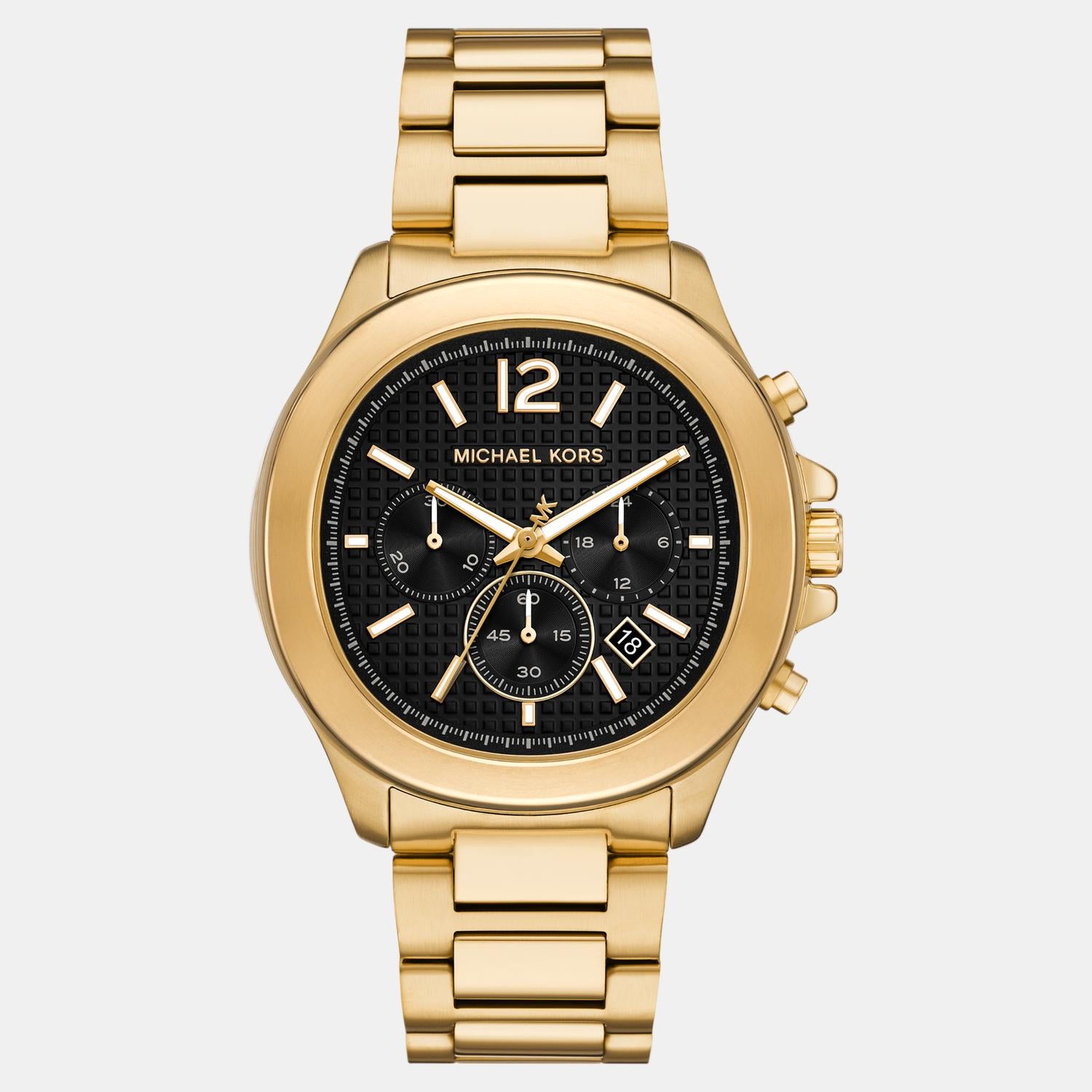 Sage Men Quartz Black Dial Chronograph Stainless Steel Watch MK9192