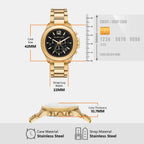 Sage Men Quartz Black Dial Chronograph Stainless Steel Watch MK9192