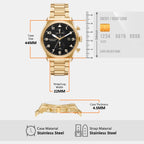 Panorama Men Quartz Black Dial Chronograph Stainless Steel Watch MK9195