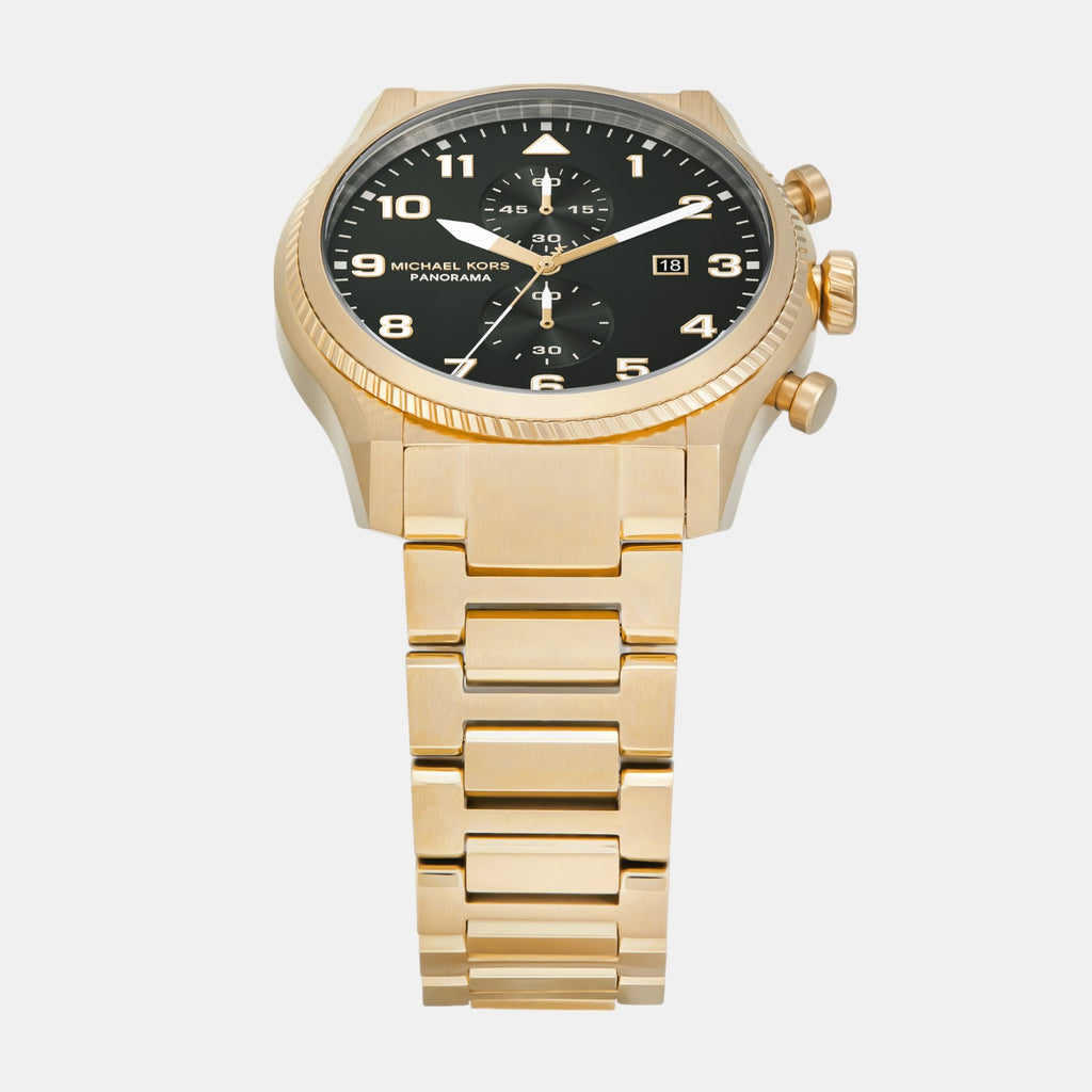 Panorama Men Quartz Black Dial Chronograph Stainless Steel Watch MK9195