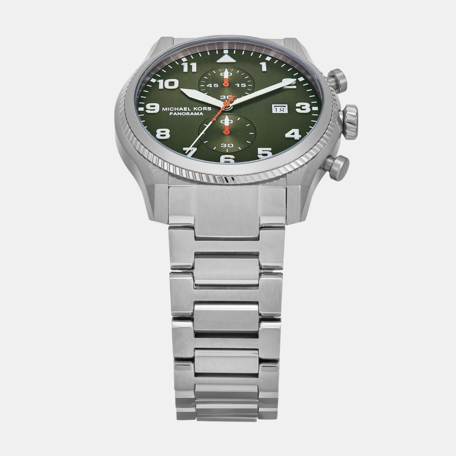 Panorama Men Quartz Green Dial Chronograph Stainless Steel Watch MK9196