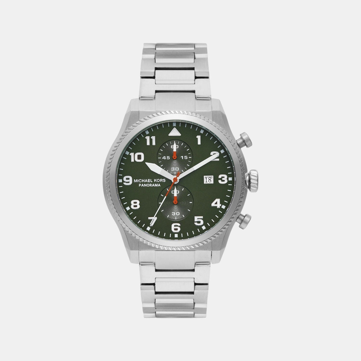 Panorama Men Quartz Green Dial Chronograph Stainless Steel Watch MK9196