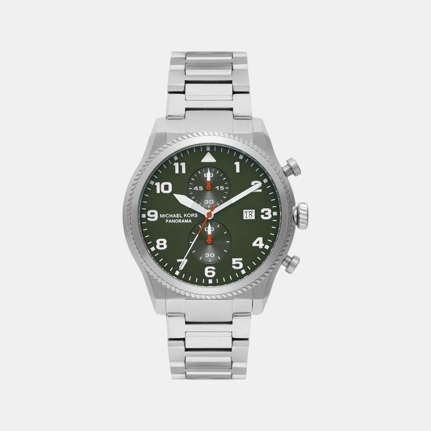 Panorama Men Quartz Green Dial Chronograph Stainless Steel Watch MK9196