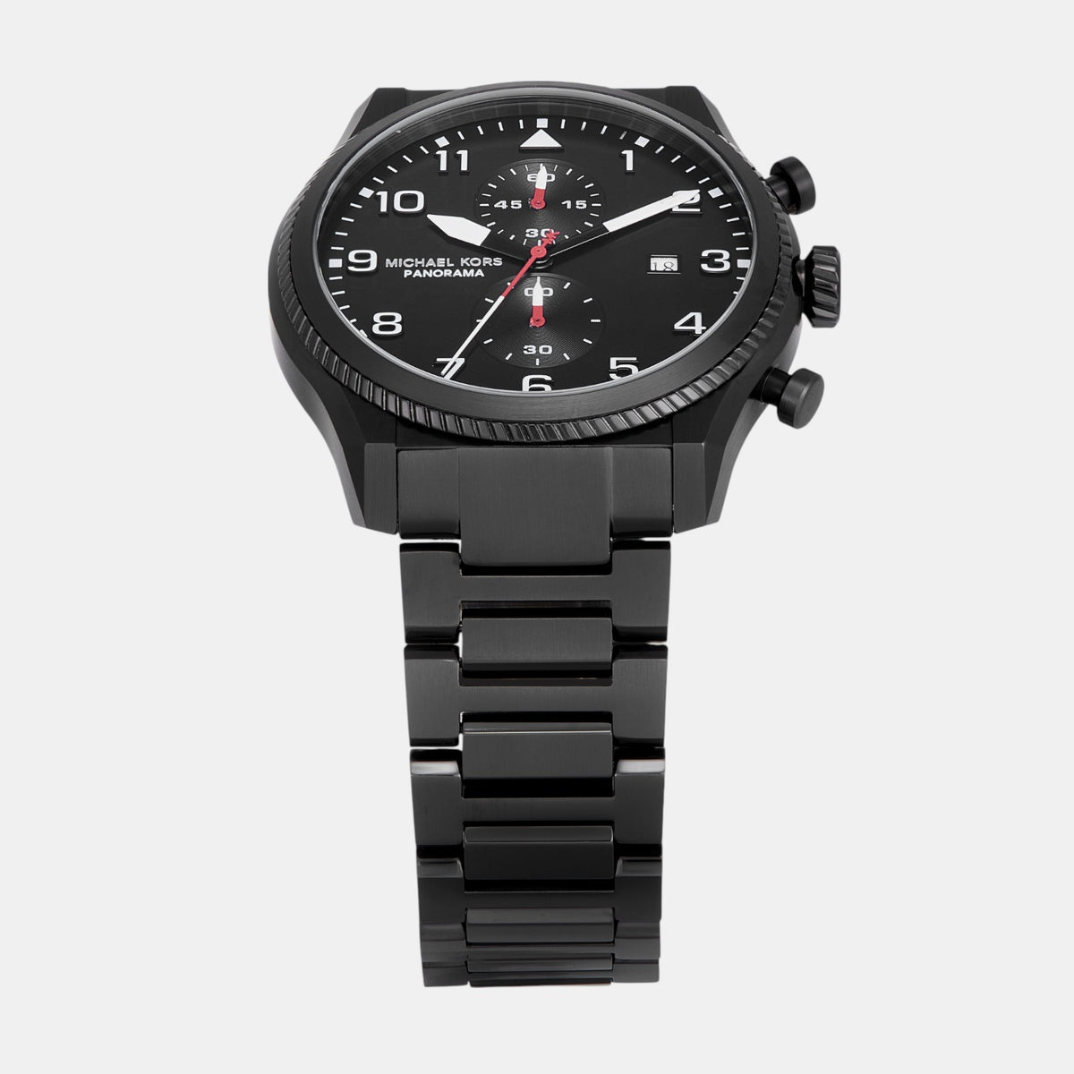 Panorama Men Quartz Black Dial Chronograph Stainless Steel Watch MK9198