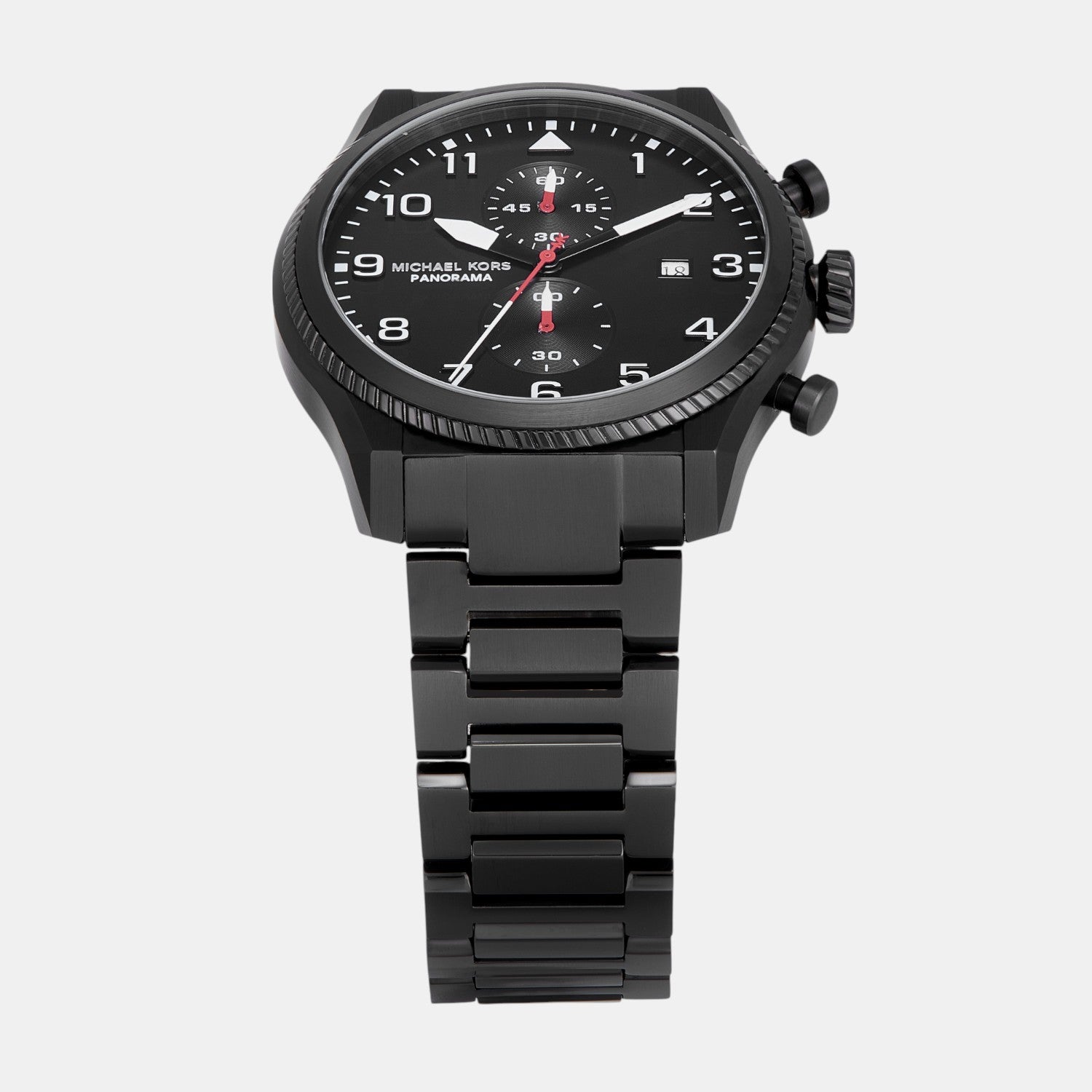 Panorama Men Quartz Black Dial Chronograph Stainless Steel Watch MK9198