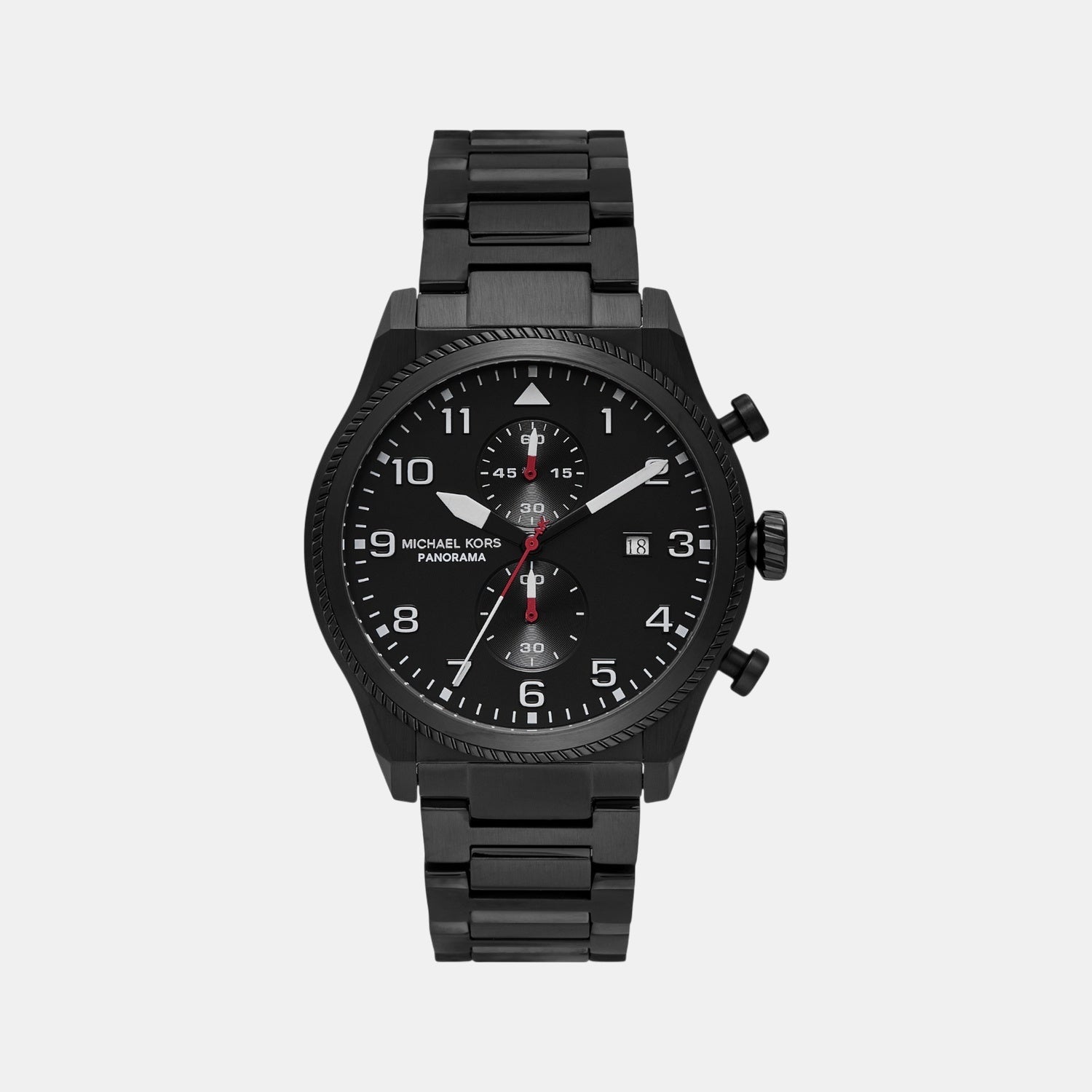 Panorama Men Quartz Black Dial Chronograph Stainless Steel Watch MK9198