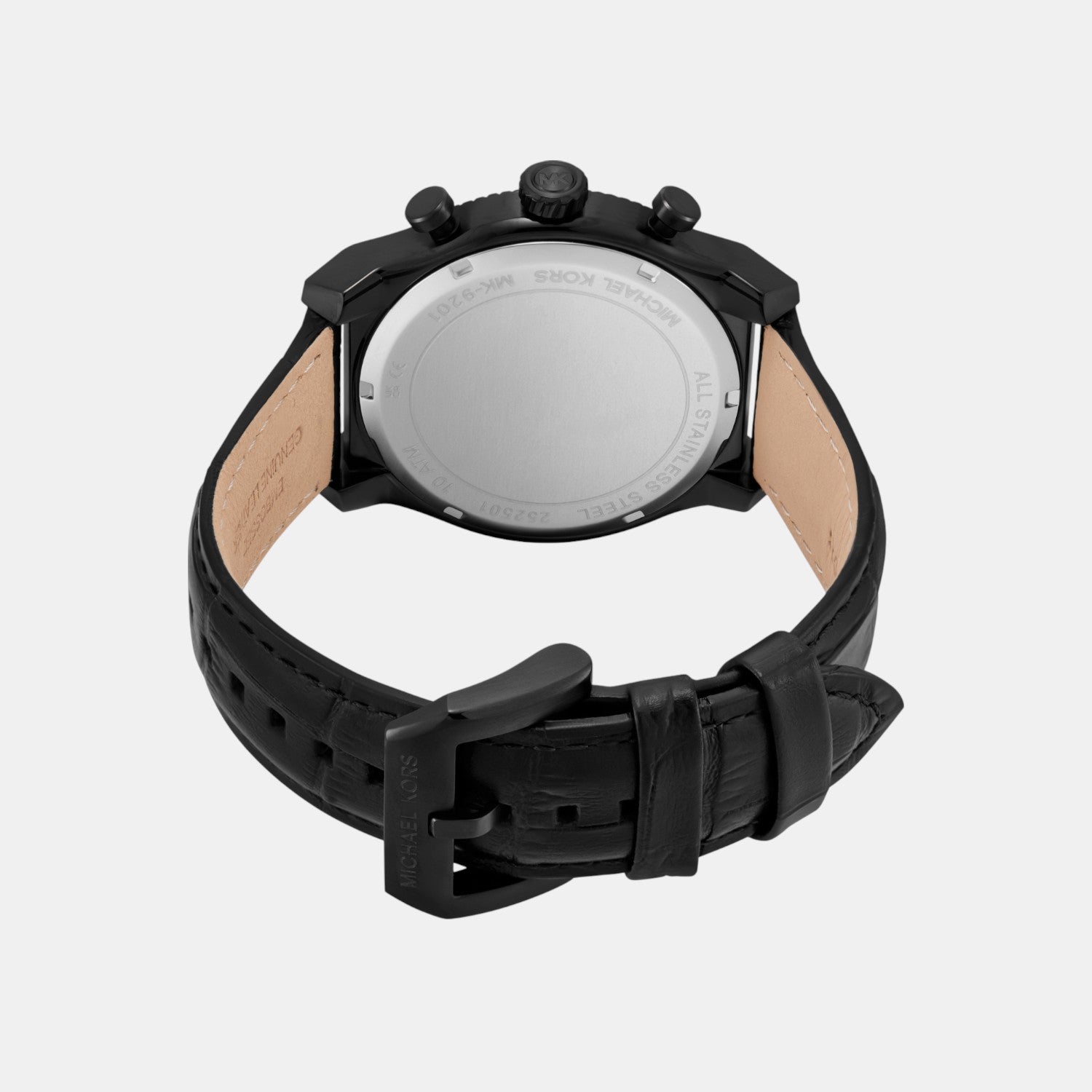 Panorama Men Quartz Black Dial Chronograph Leather Watch MK9201