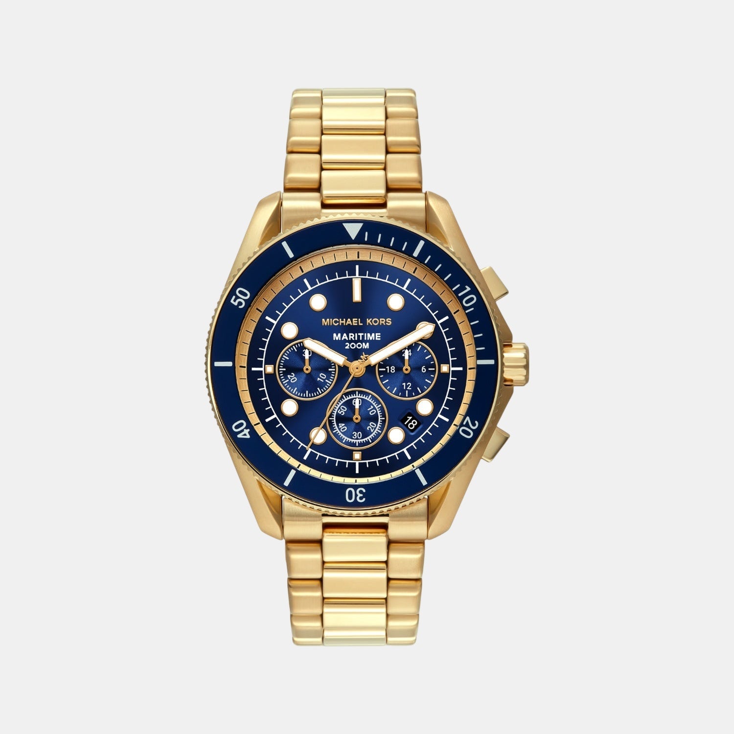 Maritime Men Quartz Blue Dial Chronograph Stainless Steel Watch MK9202