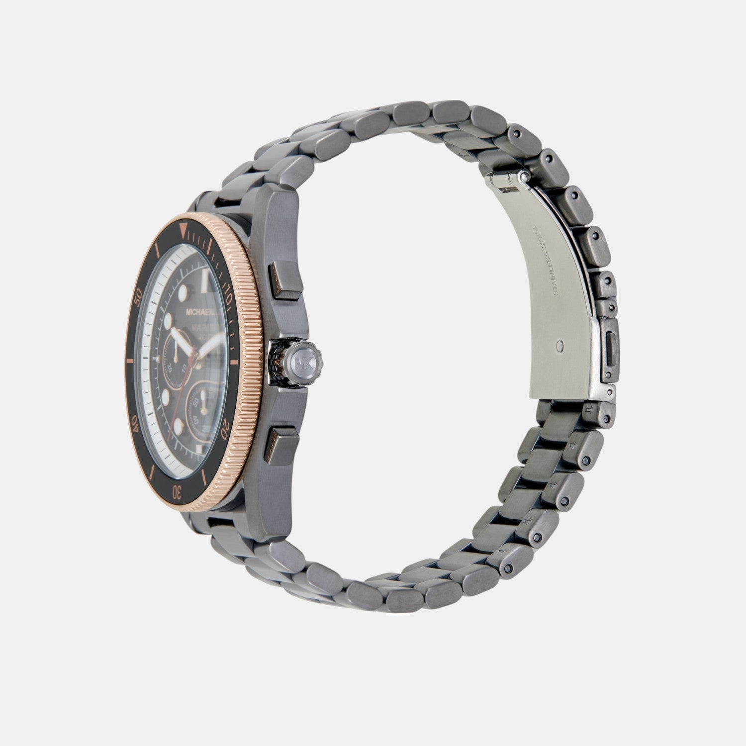 Maritime Men Quartz Black Dial Chronograph Stainless Steel Watch MK9204