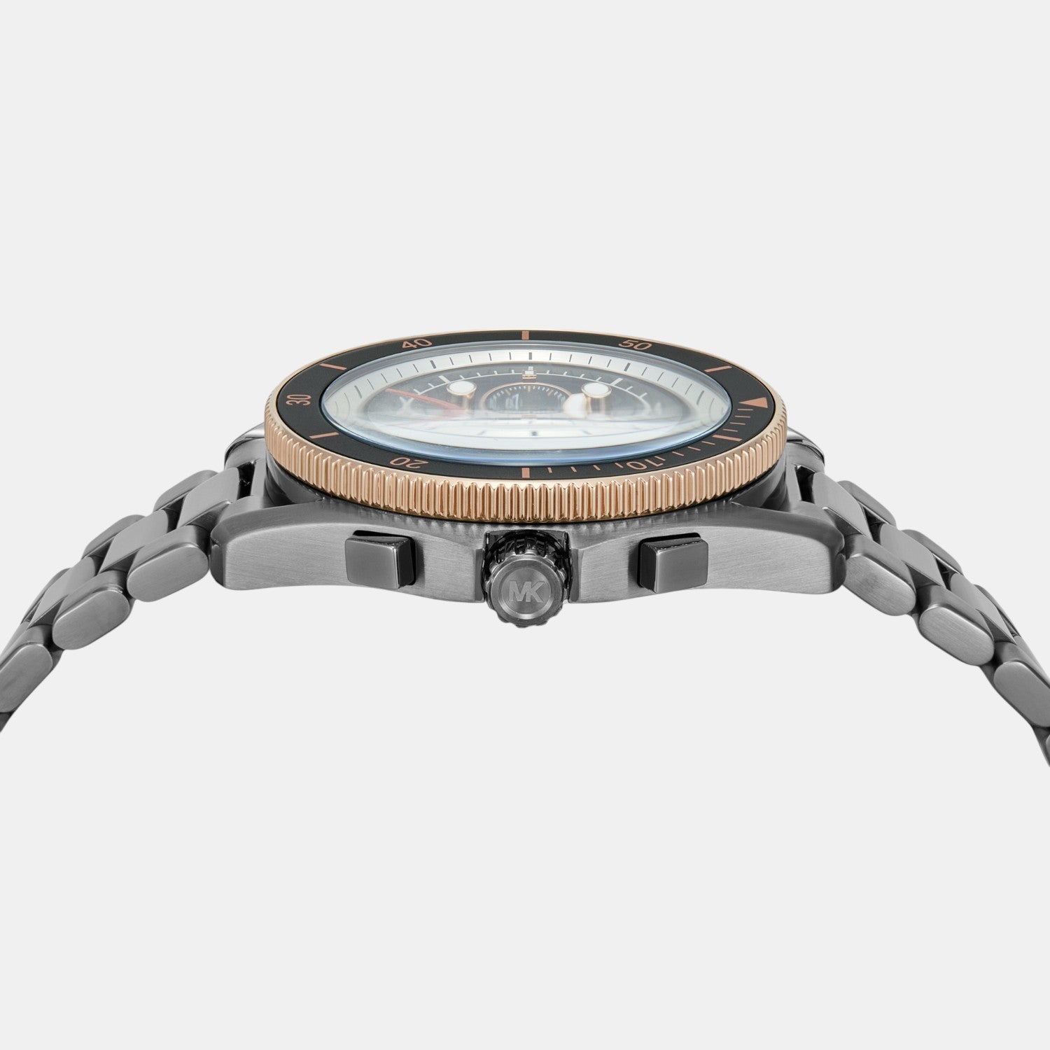 Maritime Men Quartz Black Dial Chronograph Stainless Steel Watch MK9204