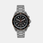 Maritime Men Quartz Black Dial Chronograph Stainless Steel Watch MK9204