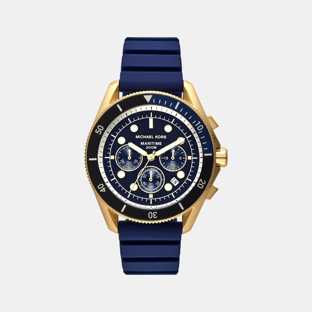 Maritime Men Quartz Blue Dial Chronograph Silicone Watch MK9205