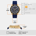 Maritime Men Quartz Blue Dial Chronograph Silicone Watch MK9205