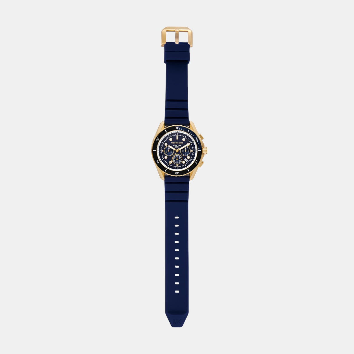Maritime Men Quartz Blue Dial Chronograph Silicone Watch MK9205