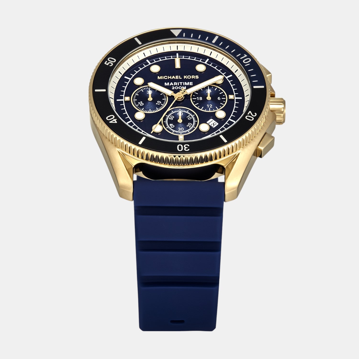 Michael Kors Maritime Men Quartz Blue Dial Chronograph Silicone