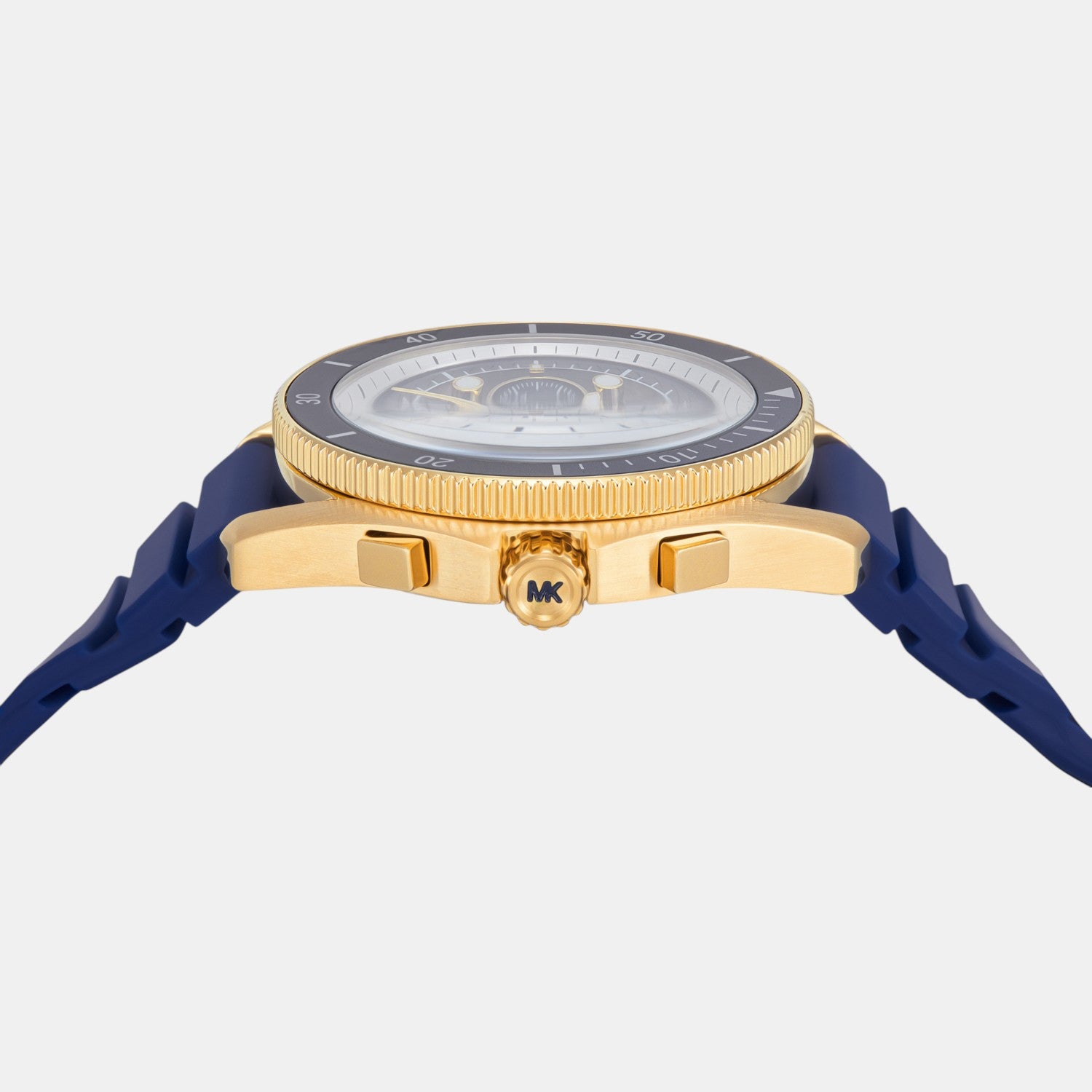 Maritime Men Quartz Blue Dial Chronograph Silicone Watch MK9205