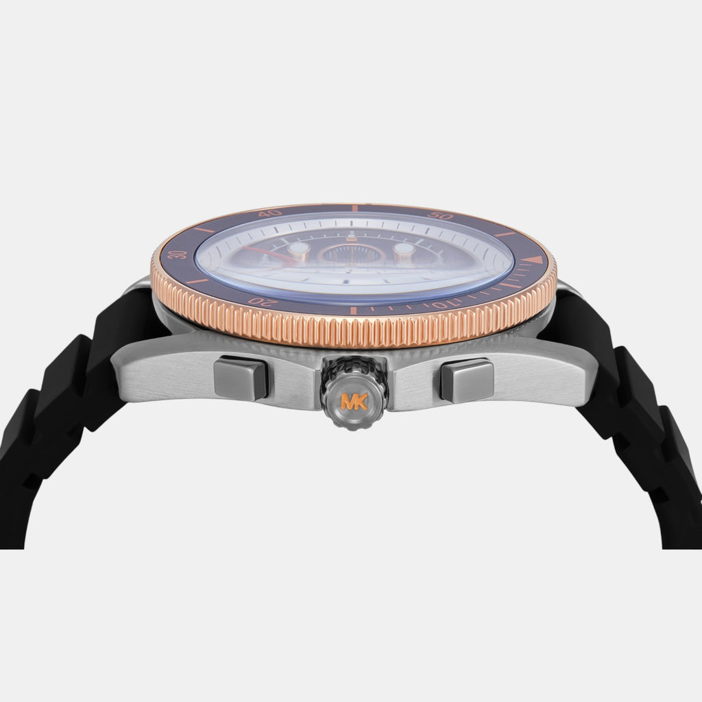 Maritime Men Quartz Black Dial Chronograph Silicone Watch MK9206