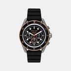 Maritime Men Quartz Black Dial Chronograph Silicone Watch MK9206