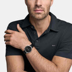 Blake Men Quartz Black Dial Chronograph Leather Watch MK9208