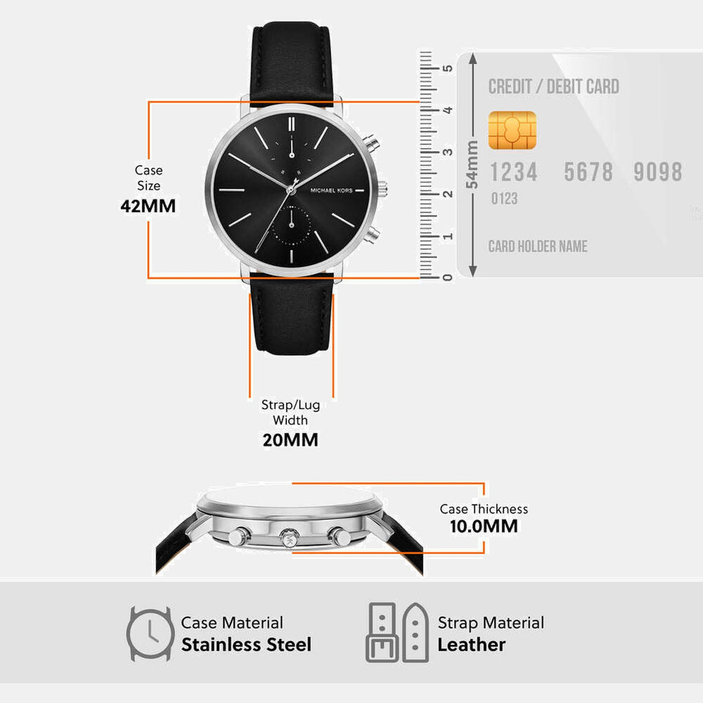 Blake Men Quartz Black Dial Chronograph Leather Watch MK9208