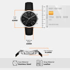 Blake Men Quartz Black Dial Chronograph Leather Watch MK9208