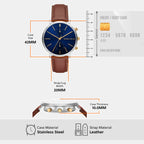 Blake Men Quartz Blue Dial Chronograph Leather Watch MK9209