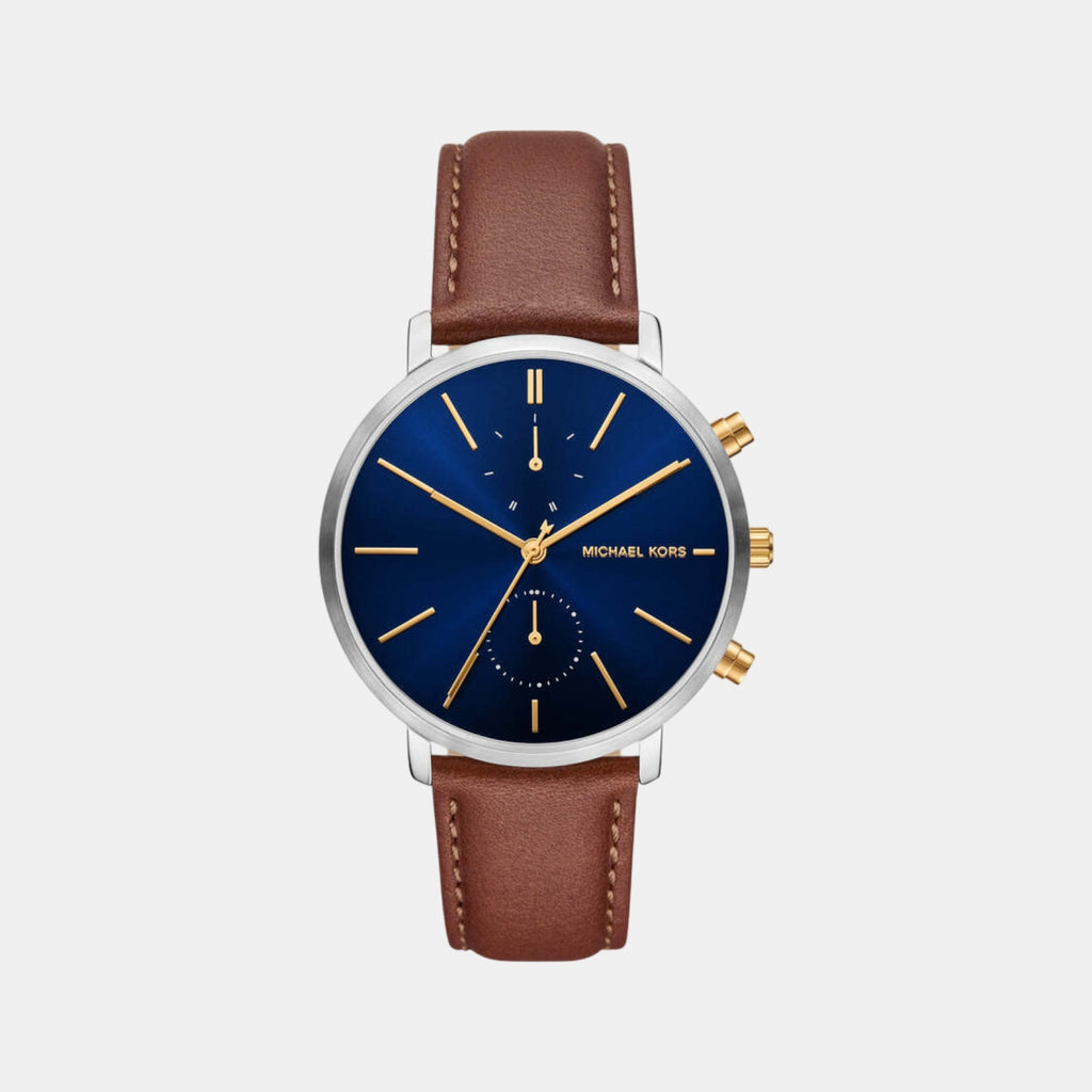 Blake Men Quartz Blue Dial Chronograph Leather Watch MK9209
