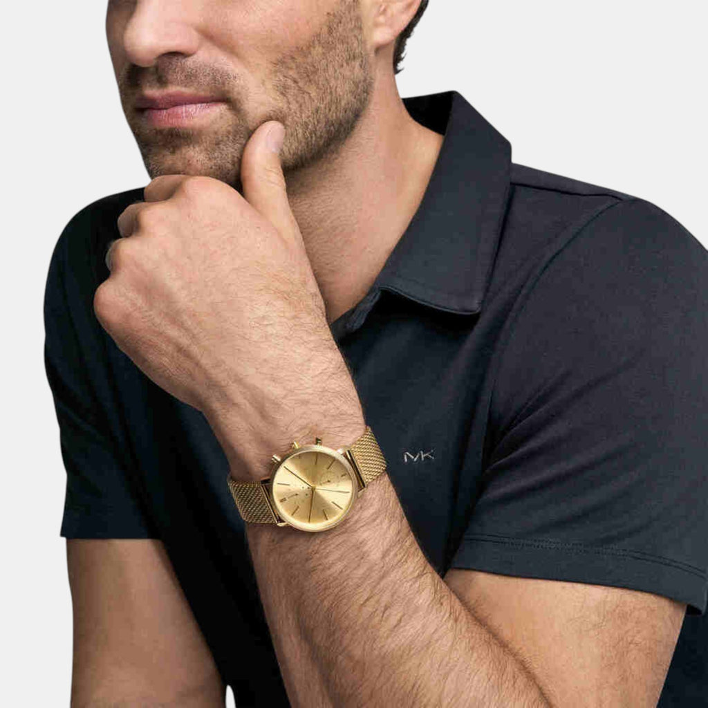 Blake Men Quartz Gold Dial Chronograph Stainless Steel Watch MK9210