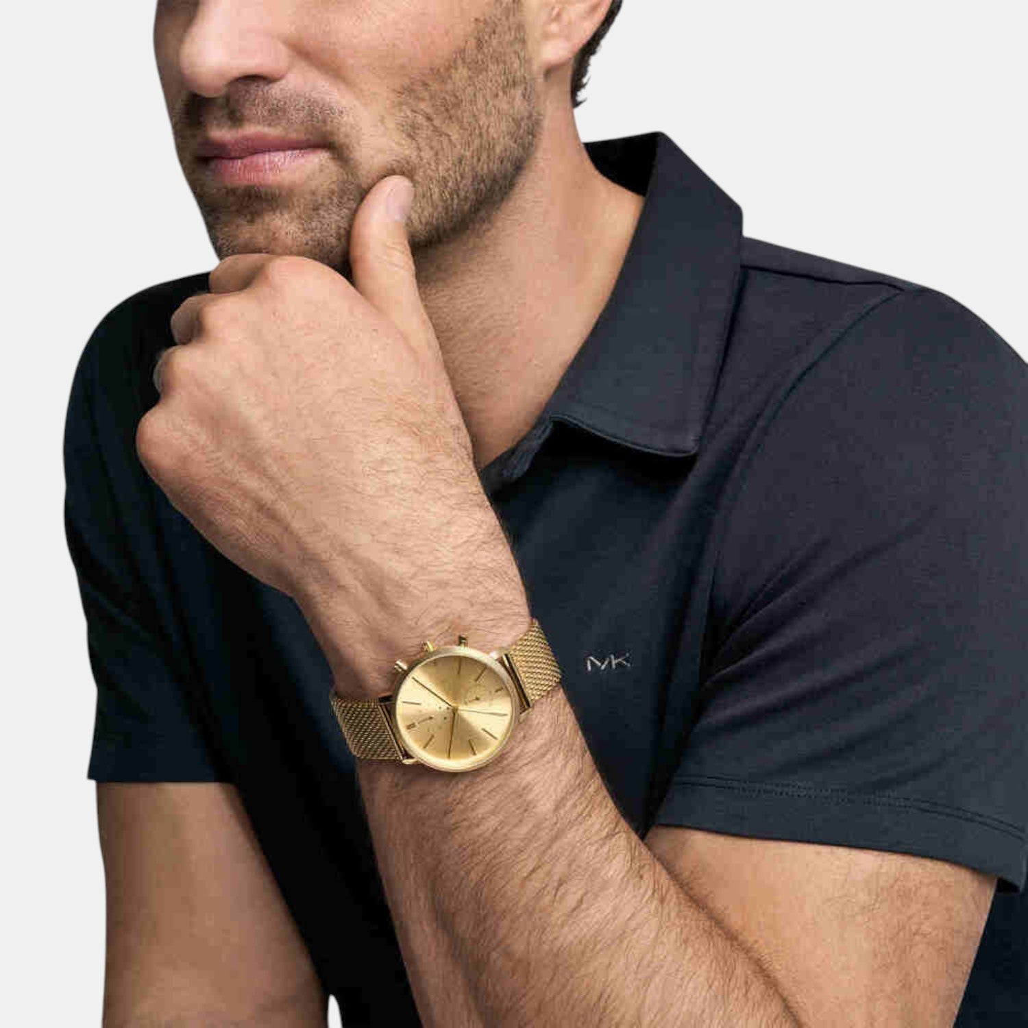 Blake Men Quartz Gold Dial Chronograph Stainless Steel Watch MK9210