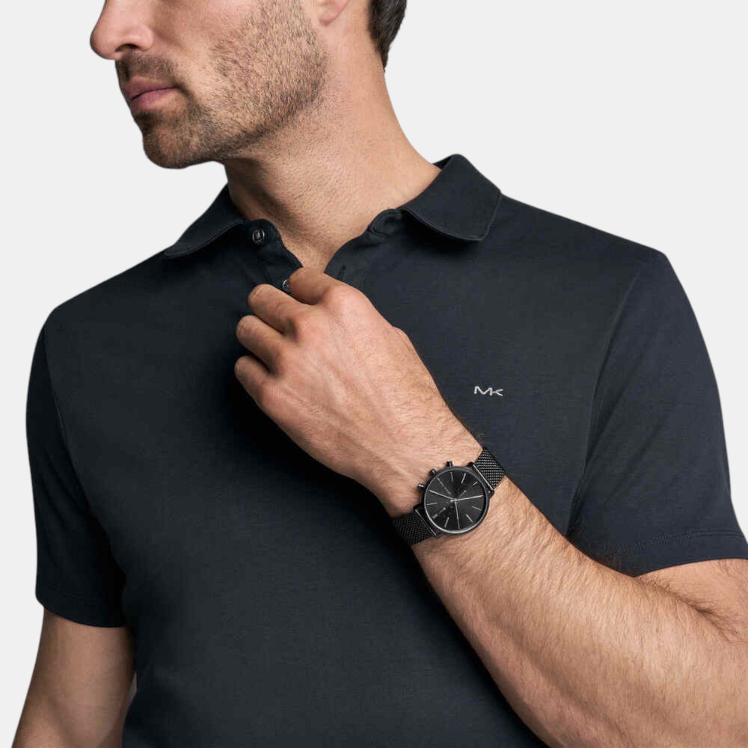 Blake Men Quartz Black Dial Chronograph Stainless Steel Watch MK9211